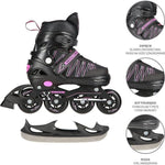 Nils Extreme NH11912 A 2in1 roller skates with replaceable hockey blade 31-34 Jr 16-21-045 fekete utcai cipő