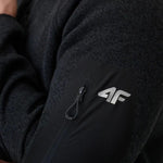 Men's fleece 4F M443 deep melange 4FWSS26TFLEM443 20M fekete kabát