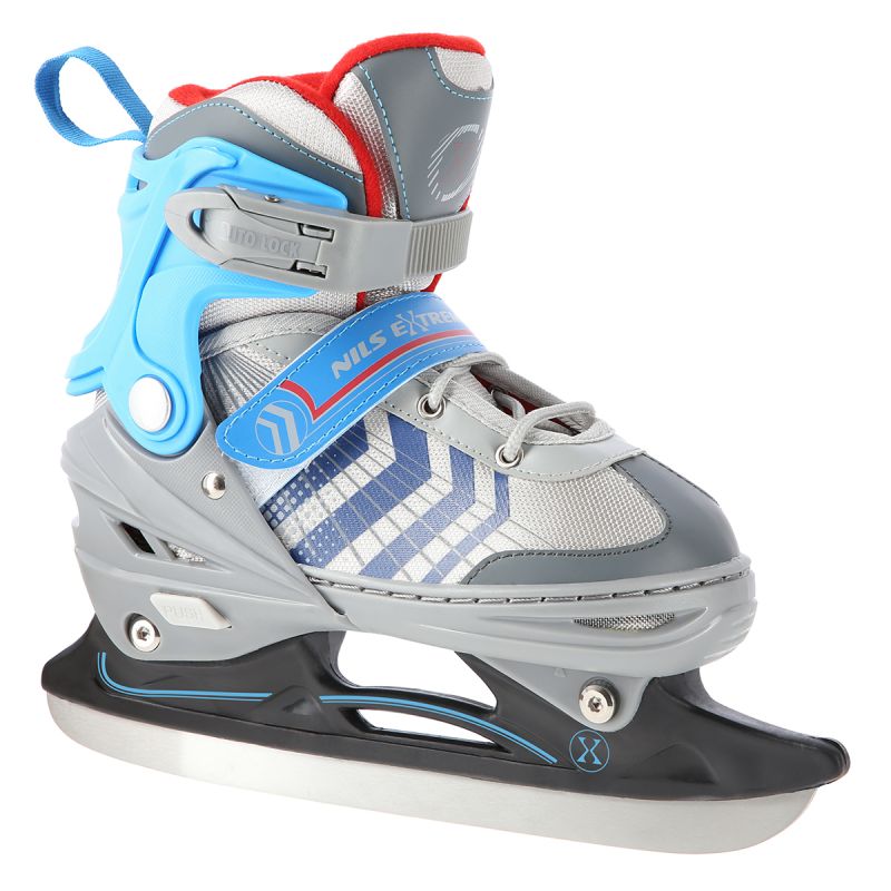 NH18192 4in1 GREY-BLUE SIZE S(29-33) ROLLER SKATES WITH HOCKEY SLEEVE NILS EXTREME kék görkorcsolya