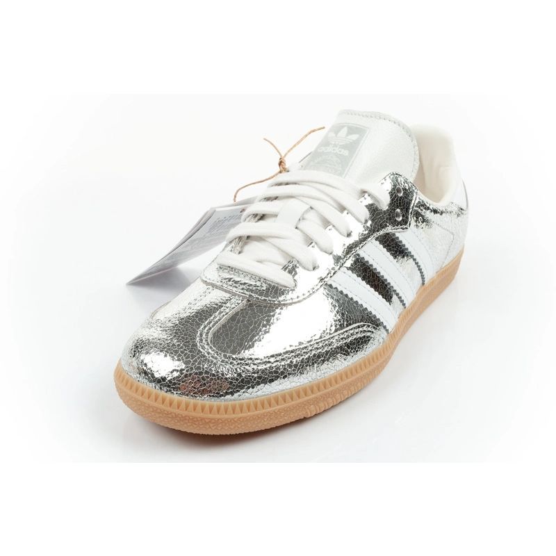 Adidas women's sports shoes Samba OG silver sneakers fashionable leather szürke sportszár