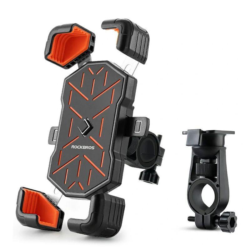Rockbros HW-117 Handlebar Clamp Phone Holder - Black and Orange czarny || pomarańczowy phones and accessories