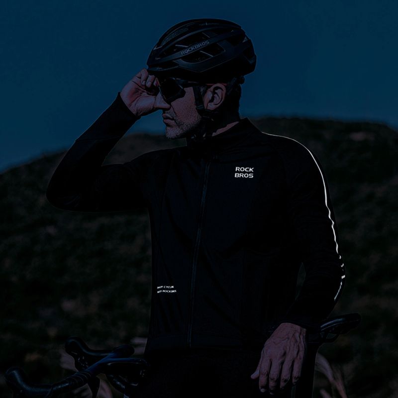 Rockbros Fall/Winter Long Sleeve Cycling - Black fekete dzseki