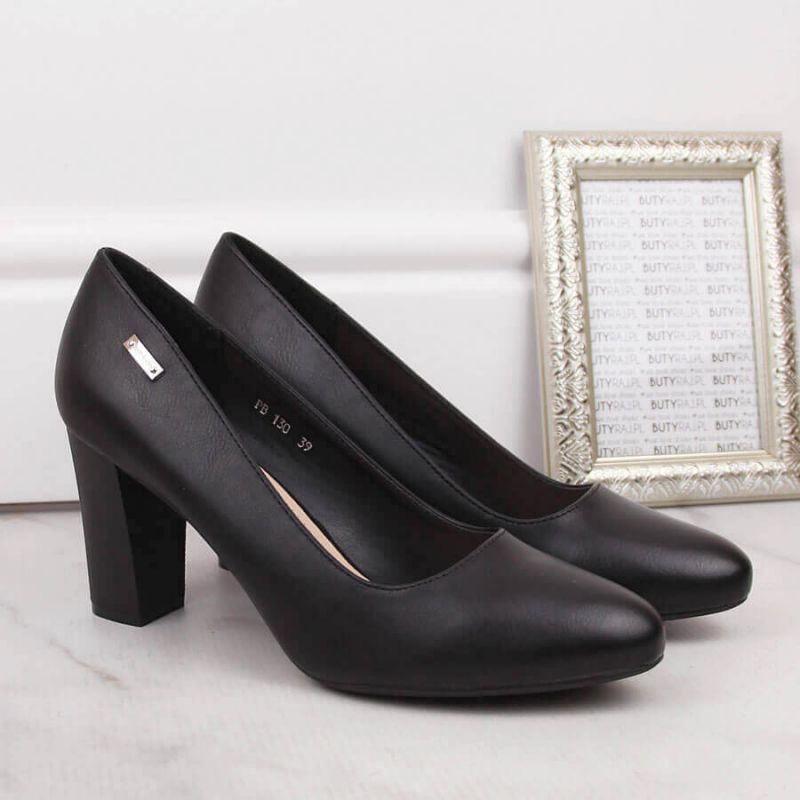 Inny Sergio Leone W SK193A black block heel pumps Utcai cipő