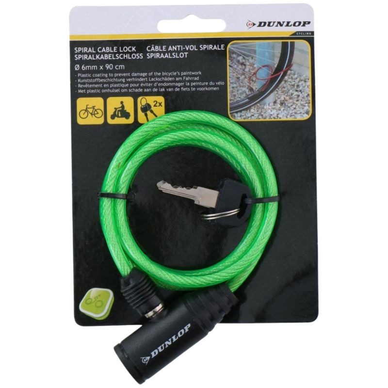 Dunlop bicycle lock 0.6x90 cm zöld kiegészítő 1049663