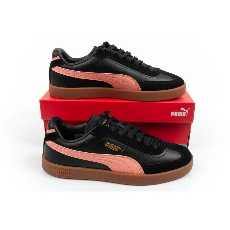 Puma women's sports CLub II Era sneakers fashionable leather fekete cipő
