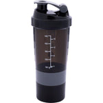 Pure 2 Improve Fitness Shaker Bottle 500ml Black Gray fekete water bottles, nutrients and supplements, training equipment