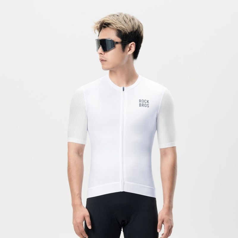 Rockbros 15200025 Short Sleeve Cycling Jersey Size S - White biały \ s póló