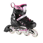 NH10905 4in1 PINK LED SIZE S(31-34) ROLLER SKATES WITH DIMENSIONAL HOCKEY BLADE NILS EXTREME rózsaszín sípcsontvédő