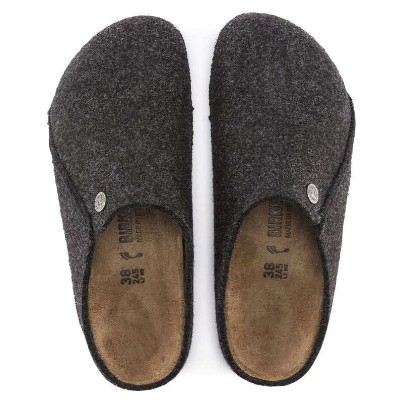 Birkenstock Zermatt Cozy Home Anthracite Wool Felt Slippers Regular Wide (1014938) utcai cipő