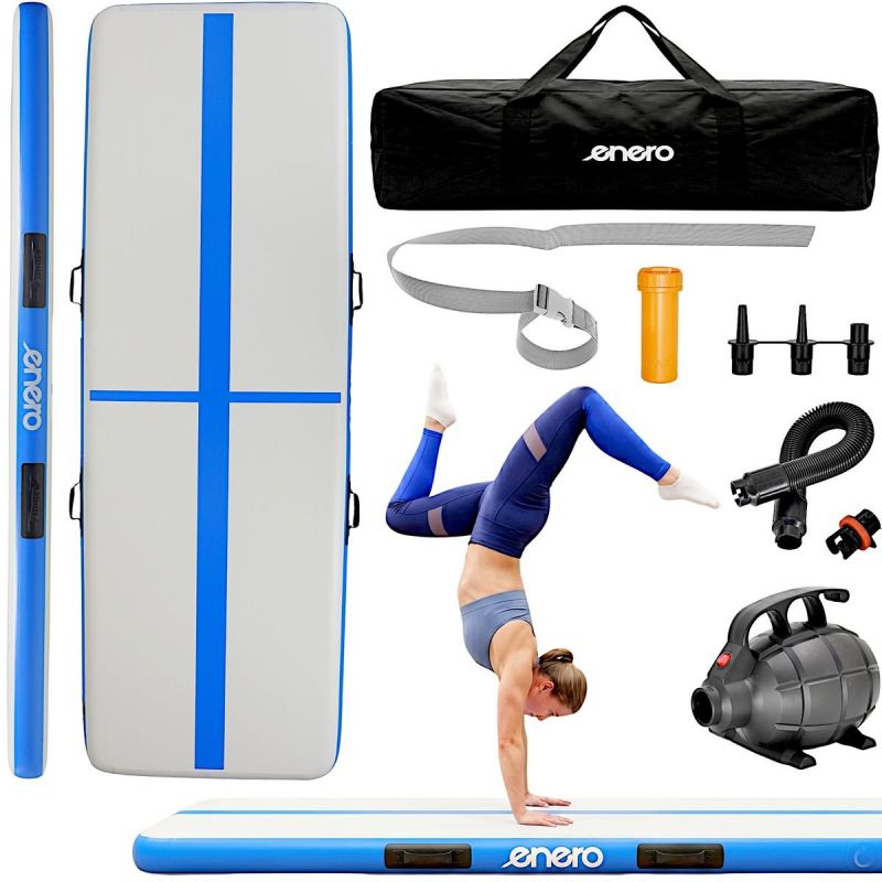 Enero Air Truck Gymnastic Mattress Mat Acrobatic Path Electric Pump kék for school, mattresses, pumps, training equipment