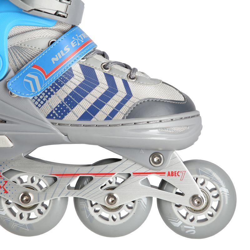 NH18192 4in1 GREY-BLUE SIZE S(29-33) ROLLER SKATES WITH HOCKEY SLEEVE NILS EXTREME kék görkorcsolya