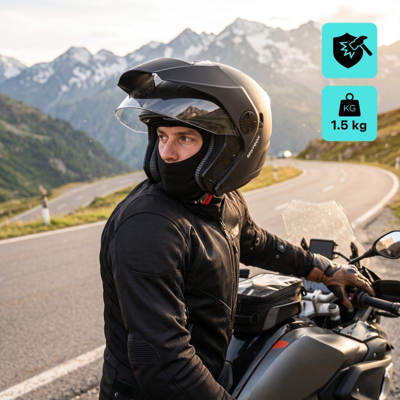 Meteor Hekato M motorcycle helmet 57-58 cm black uniw sisak 17890