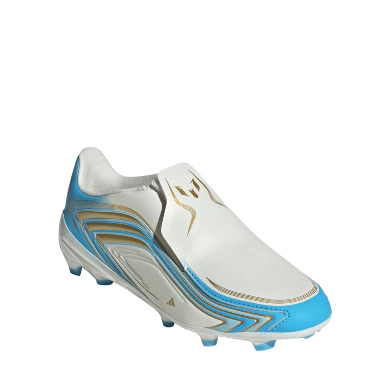 Adidas F50 Messi League LL FG Kids' Soccer White and kék cipő