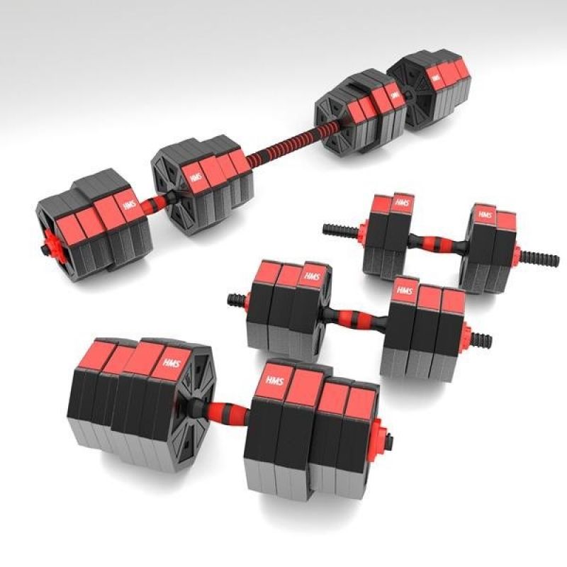 HMS Composite dumbbell SGC40 40kg + barbell póló 17-57-032