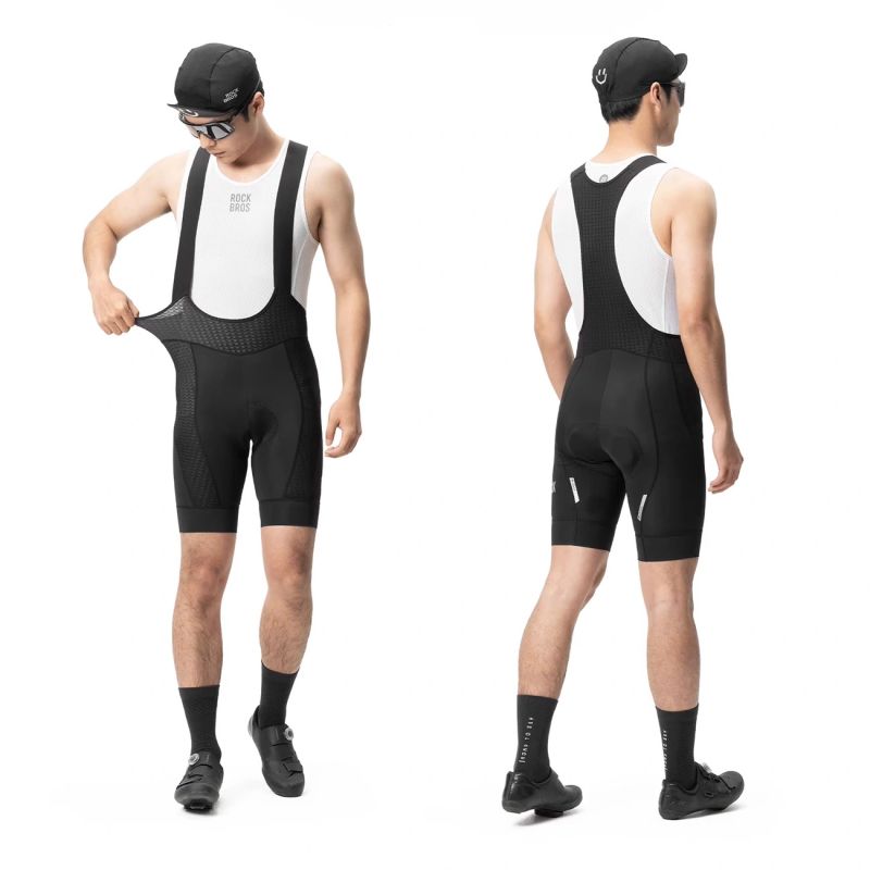 Rockbros Men's Cycling Bib with Pad Size L - Black czarny \ l short