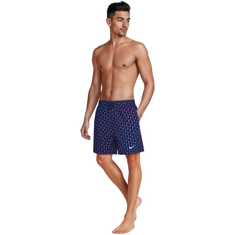 Nike Breaker Swoosh Link Midnig Navy-Pink-Purple Swim lila rövidnadrág NESSG577440