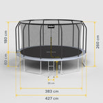 Rebel Active Trampoline Pro 14ft/427cm, Net, Ladder ladders, nets RBA-8004
