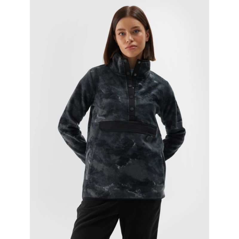 Women's oversize stand-up collar fleece 4F 4FWAW24TFLEF298-90A pulóver
