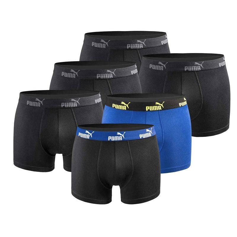 Puma men's boxer briefs 6-Pack black blue comfortable cotton kék alsónemű