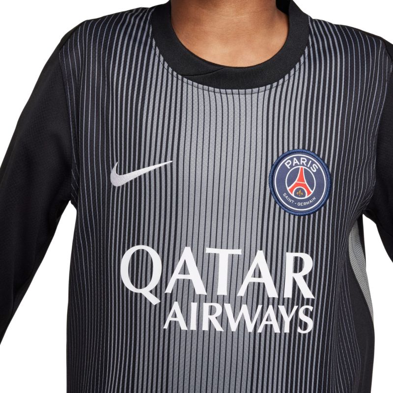 Nike PSG Goalkeeper Stadium 2025/26 Kids' Jersey Black fekete gyerek póló HJ5267010
