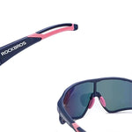 Rockbros Polarized Cycling Glasses - Blue and Pink rózsaszín glasses, training equipment