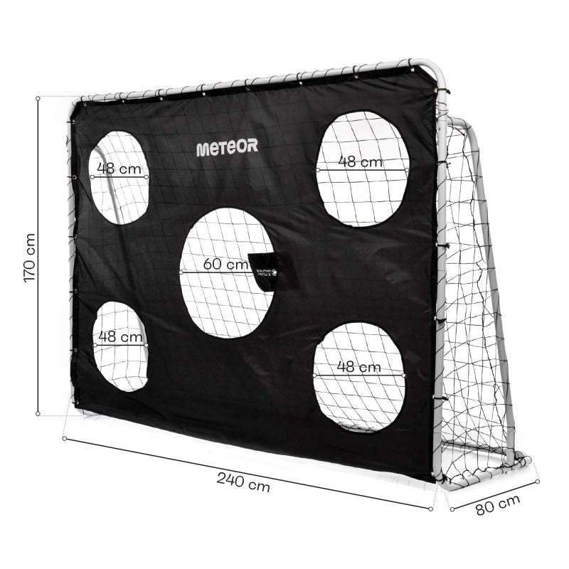 Meteor soccer goal with target mat cm uniw training equipment