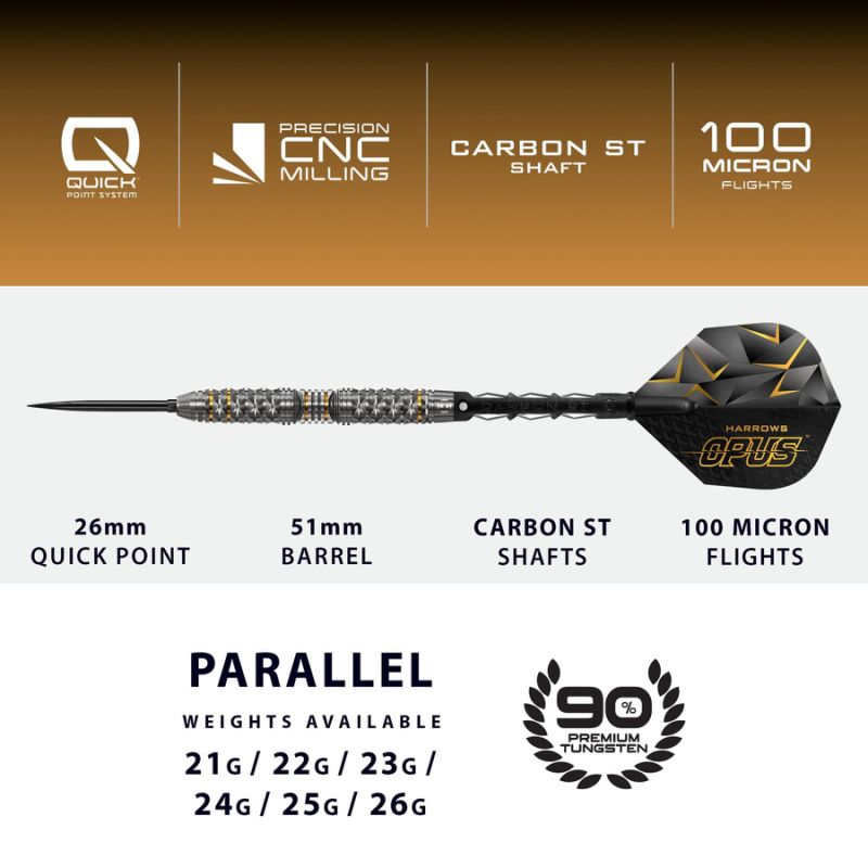 Harrows Opus 90% steeltip darts kiegészítő OpusQP