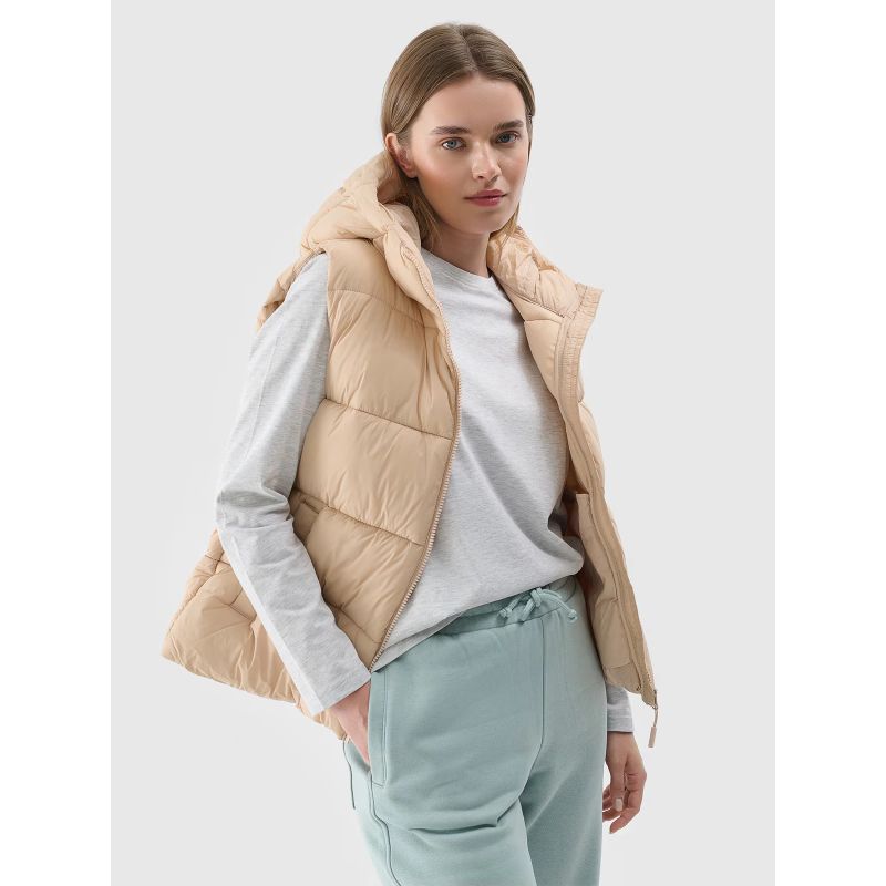 4f Women's quilted down vest with hood 4FWAW24TVJAF141-83S General