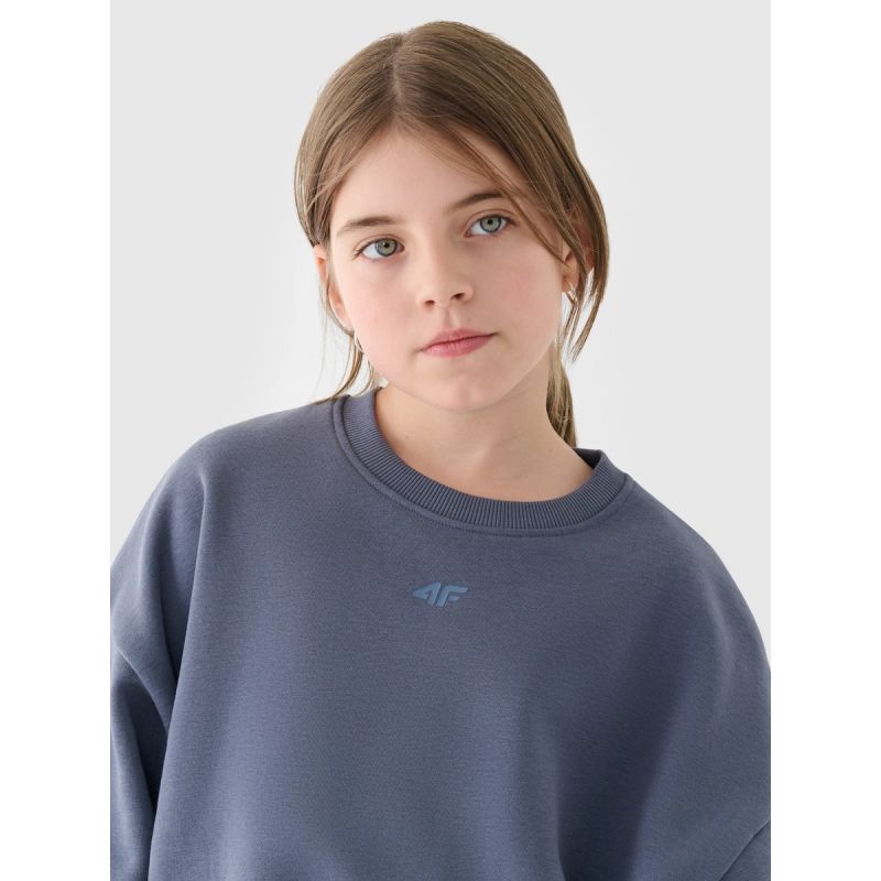 Girls' sweatshirt without a hood, 4F 4FJRSS24TSWSF1331-32S kapucnis pulóver