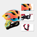Rockbros TT- children's bicycle helmet with detachable chinbar, size M - yellow-orange żółty || pomarańczowy \ m helmets, martial arts equipment
