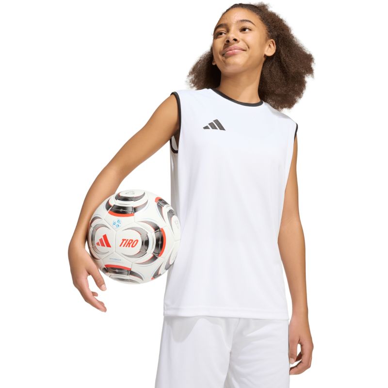 Adidas Kids' Entrada 26 Sleeveless Jersey, White, fehér gyerek póló KB3935