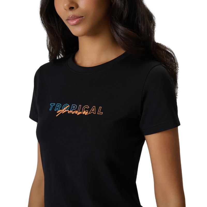 4F Women's T-shirt F2717 deep 20S fekete póló 4FWSS26TTSHF271720S