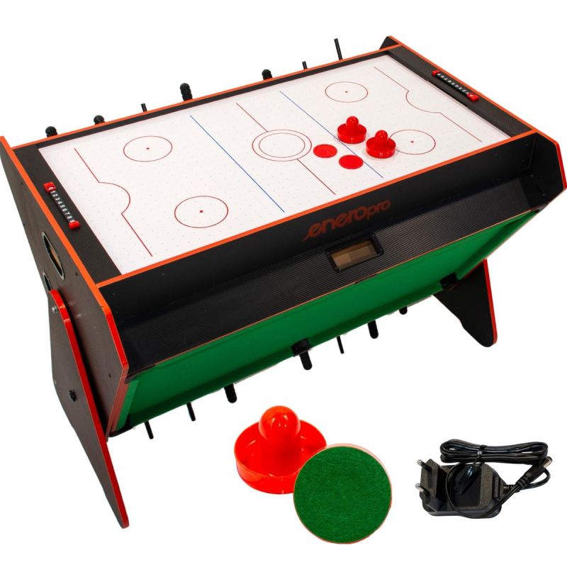 Enero Pro 3-in-1 ROTARY GAME TABLE BILLIARDS TABLE FOOTBALL AIR HOOK-UP .5x85.3CM BLACK fekete table games, tables