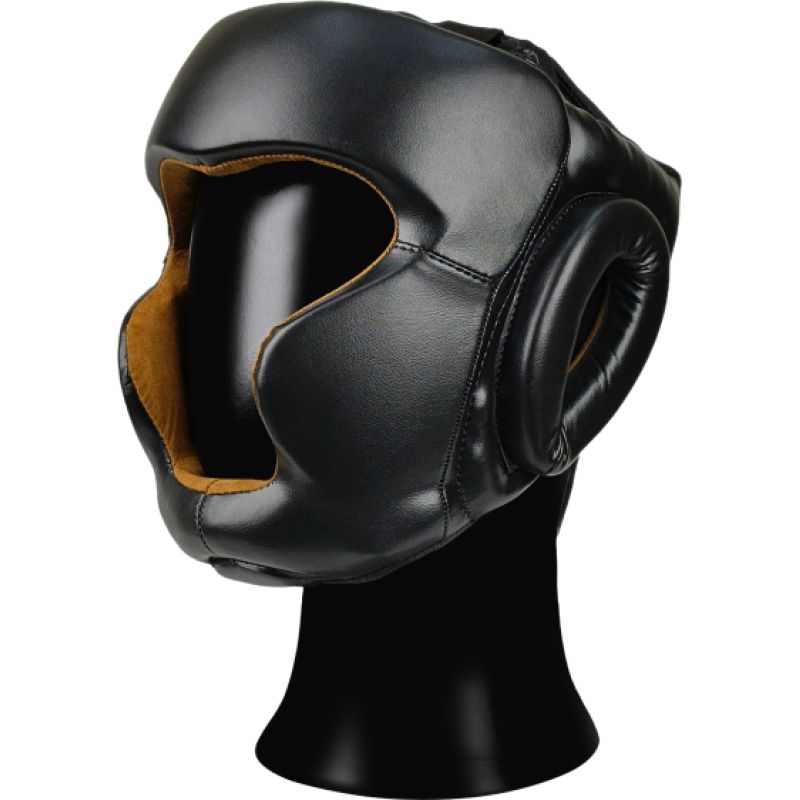 MASTERS FIGHT EQUIPMENT KSS-PU-BLACK boxing helmet fekete védőfelszerelés 02501-M
