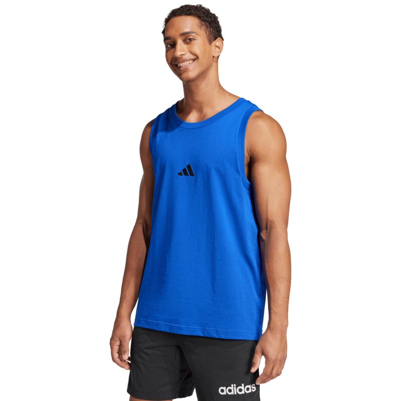 Men's adidas Essentials Small Logo Tank Blue JE8978 2xs shirts