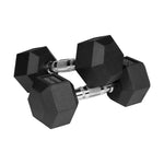 Rebel HEX 2x9 kg rubber-coated cast iron dumbbells ACTIVE edzőfelszerelés RBA-2325-09
