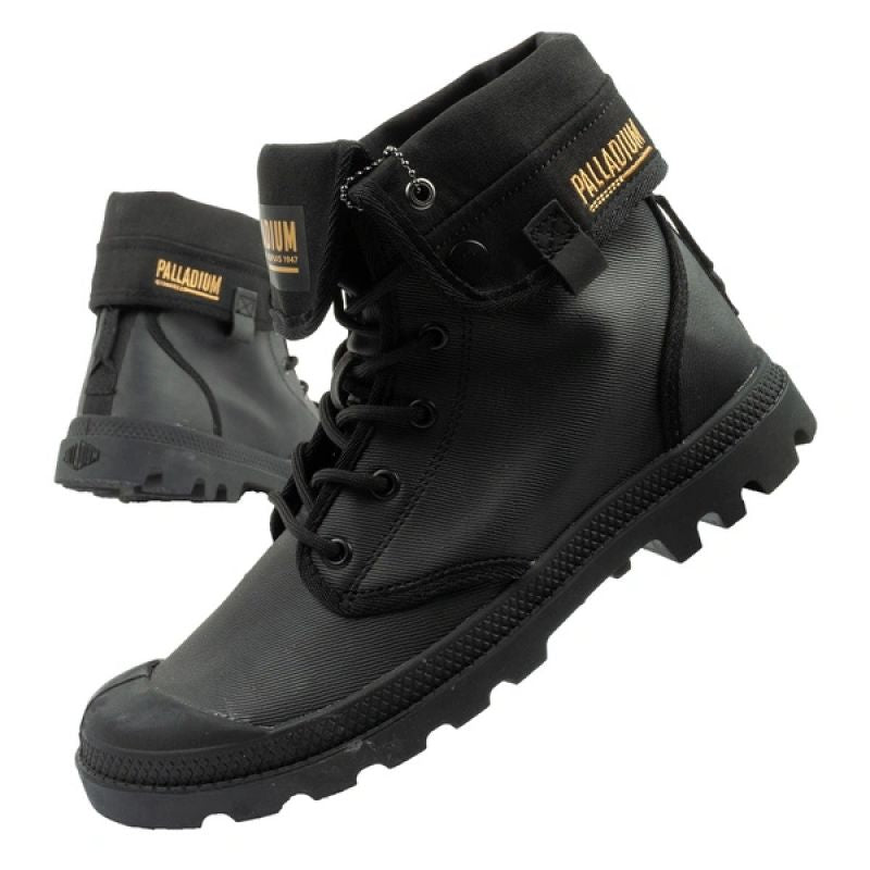 Palladium Women's Baggy Coated High Top Sneakers Fashionable Black fekete utcai cipő