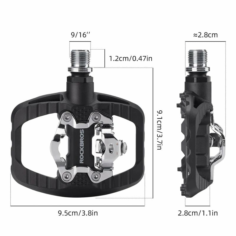 Rockbros PD303 Half-Lock Platform Bicycle Pedals - Black
