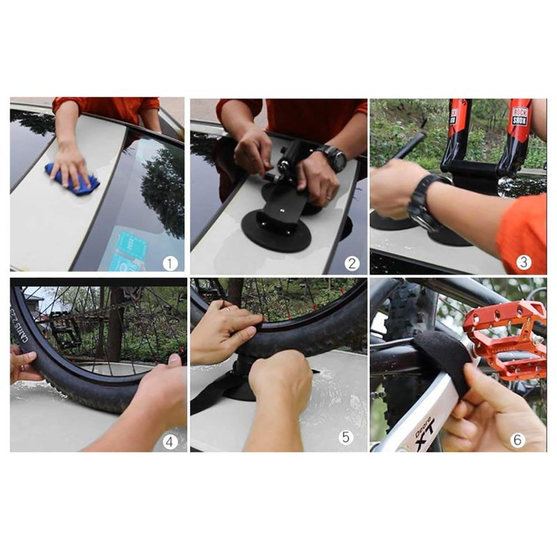 Rockbros Suction Cup Roof Rack for 2 Bikes - Black