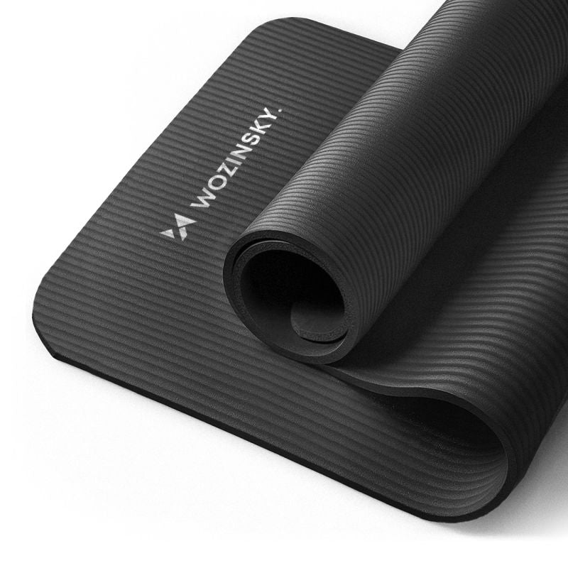 Wozinsky exercise mat 181 x 63 x 0.9 cm thick gymnastic yoga mat black czarny jóga matrac 5907769300417-63711