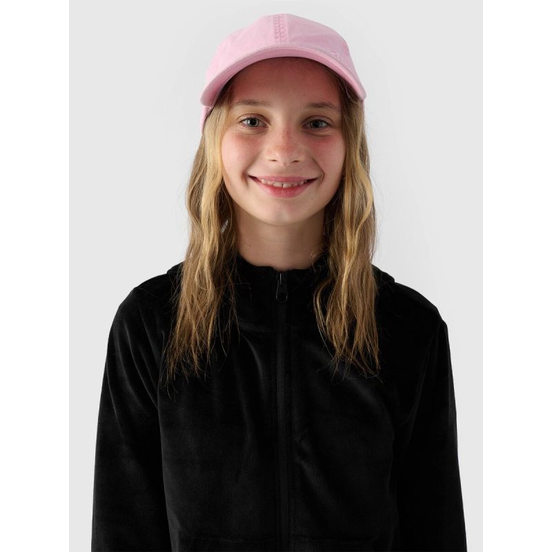 Girls' velour zip-up hoodie sweatshirt 4F Junior 4FJWAW24TSWSF1217-20S kapucnis pulóver