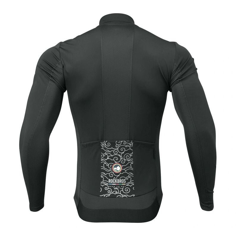 Rockbros ROAD TO SKY windproof insulated cycling jersey S - black s \ czarny pulóver