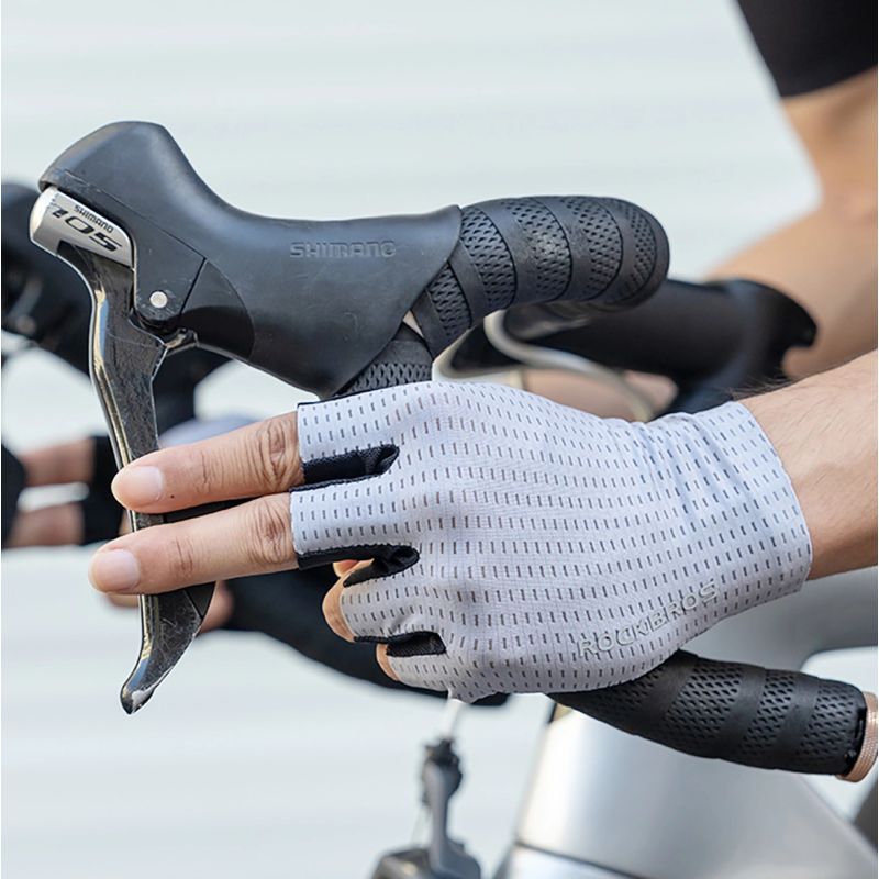Rockbros Breathable Short Finger Cycling Gloves, Size: XL - Gray szary \ xl kesztyű