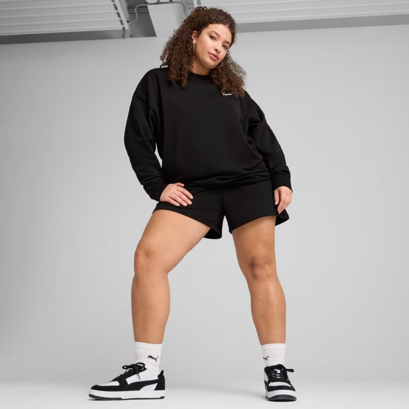 Puma Women's ESS Small No. 11 Logo Relaxed Crew Sweatshirt Black 684975 fekete kapucnis pulóver