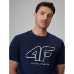 4F Men's regular T-shirt with logo ruházat