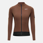 Rockbros TVI women's cycling jersey insulated autumn/winter M - brown m \ brązowy kötött sapka 15310007004-211736