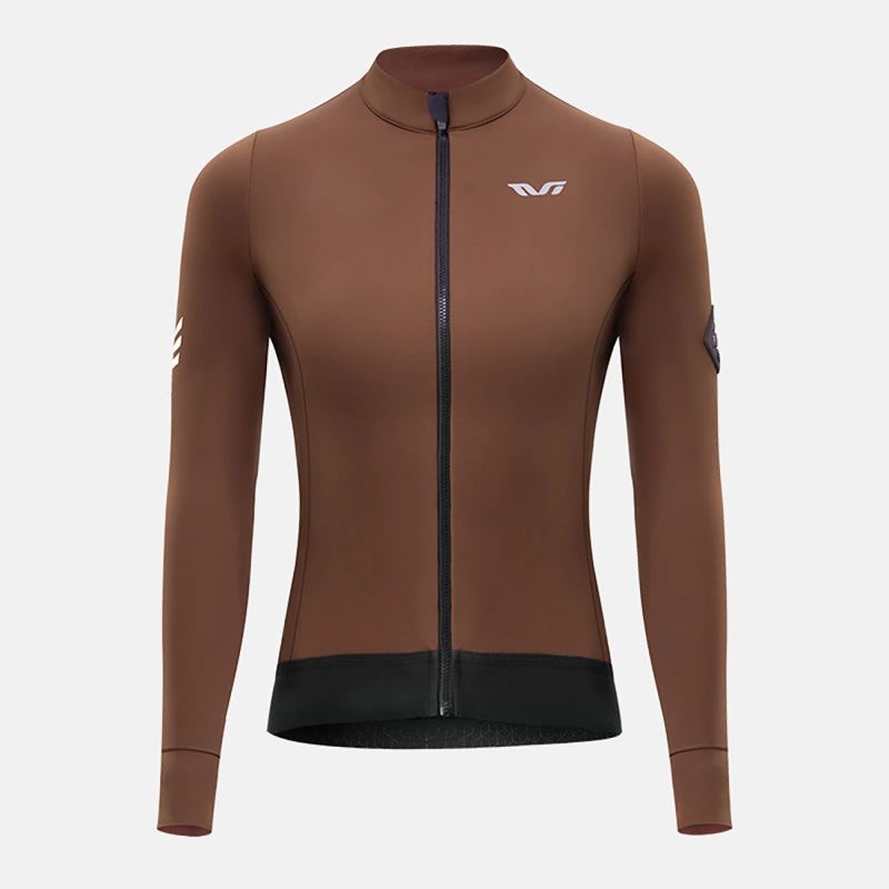 Rockbros TVI women's cycling jersey insulated autumn/winter M - brown m \ brązowy kötött sapka 15310007004-211736