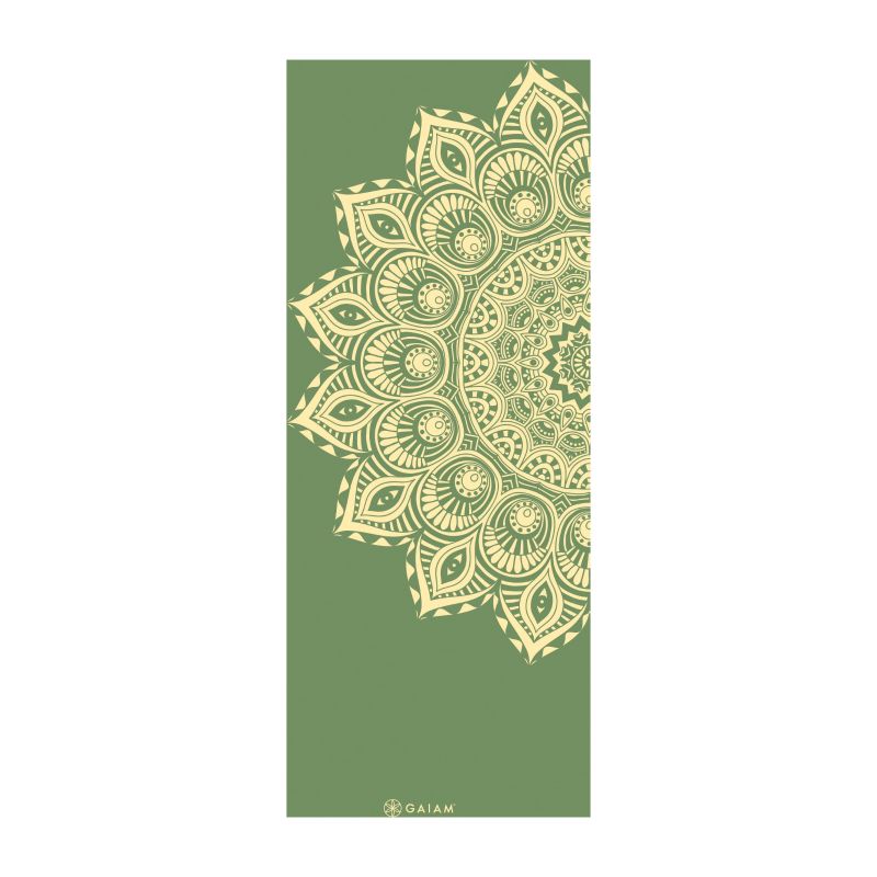 Gaiam Yoga Mat Haze Mandala 6 Mm oliva mats, training equipment
