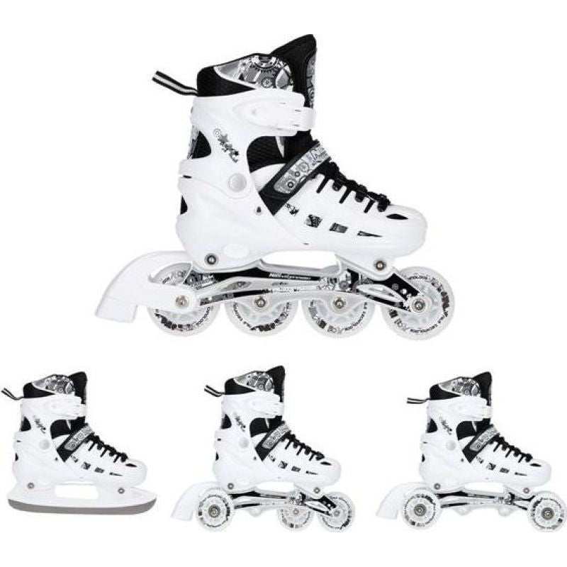 NH10905 4in1 WHITE LED SIZE M(35-38) ROLLER SKATES WITH DIMENSIONAL HOCKEY BLADE NILS EXTREME fehér görkorcsolya