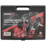 Enero CAST IRON DUMBBELL 19 KG (2x9.5 KG) FIT CASE fekete dumbbell, strength training equipment, training equipment